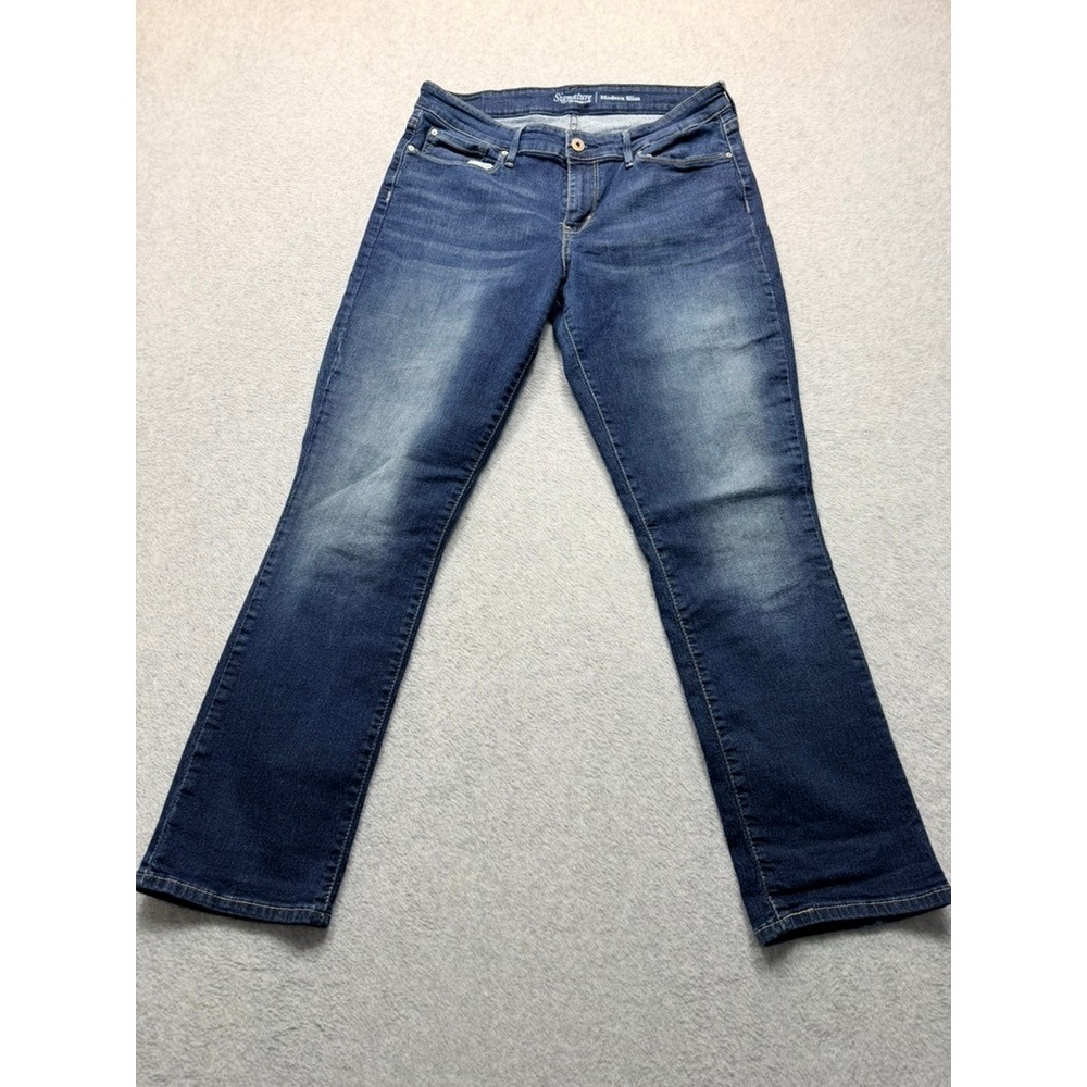 Signature by Levi Strauss Women Modern Slim Jeans Blue Medium Wash Stretch 14M